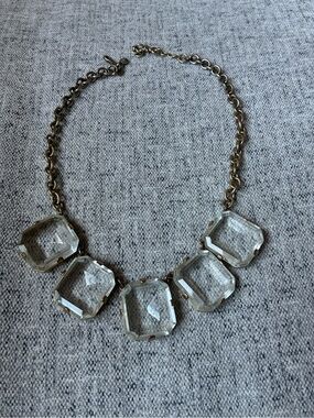 J. Crew Clear Faceted Glass Necklace- Vintage